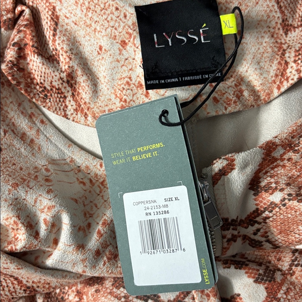 LYSSE Snake Print Long Jacket in Python Orange Si… - image 3